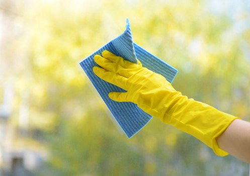 Carpet cleaning technician preparing equipment for a service visit